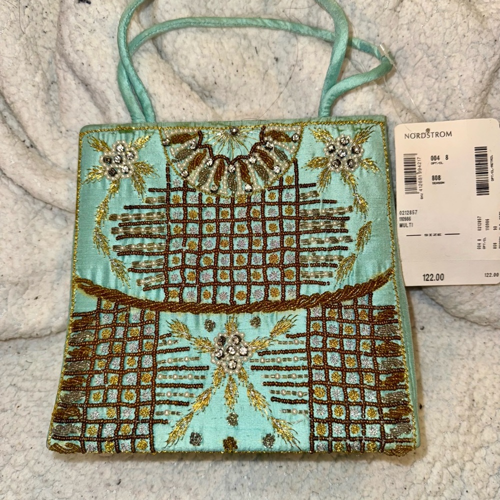 Nordstrom Turquoise Embellished Clutch